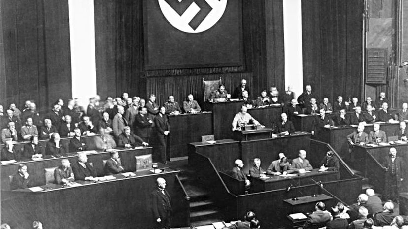 Adolf Hitler addressing the Reichstag