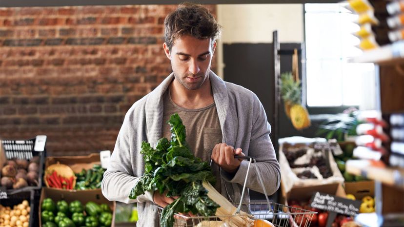 Man buying vegetables