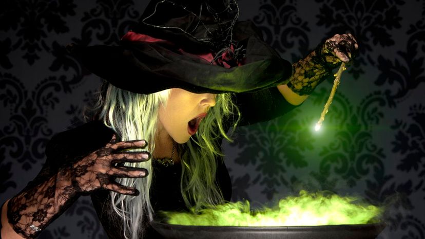 Halloween Witch Conjuring A Spell