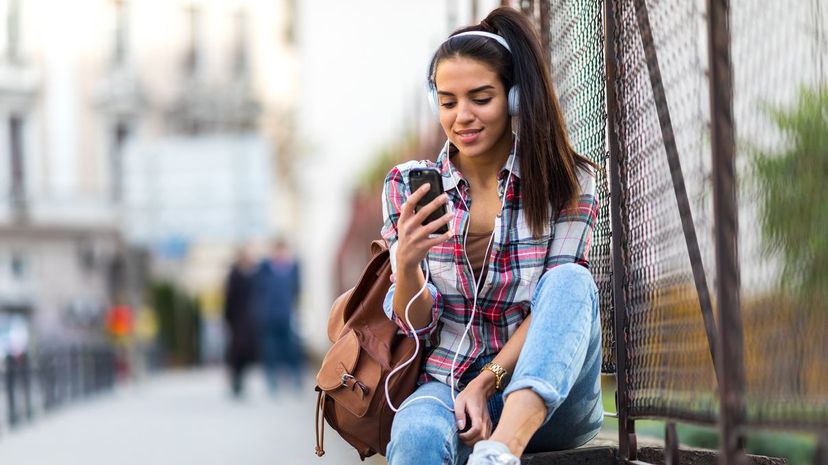 Girl using smartphone