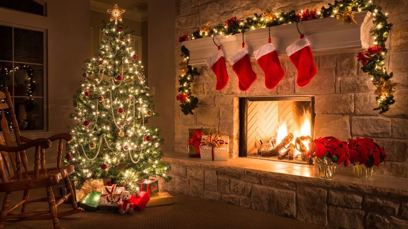 Christmas tree and stockings
