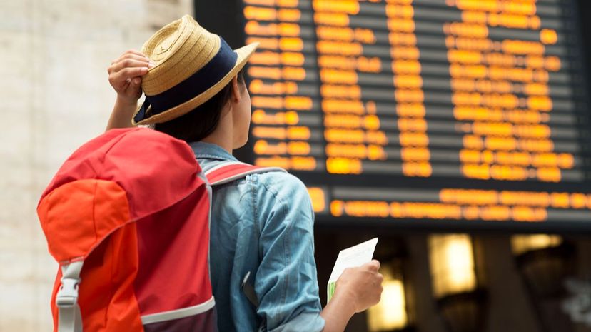 Woman at the train station