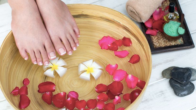 Foot bath at spa