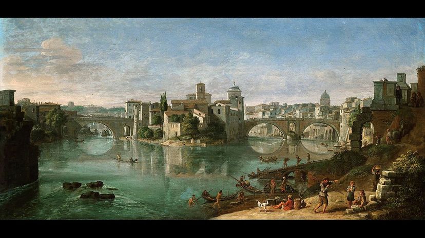 30 Gaspar van Wittel - View of the Tiber in Rome