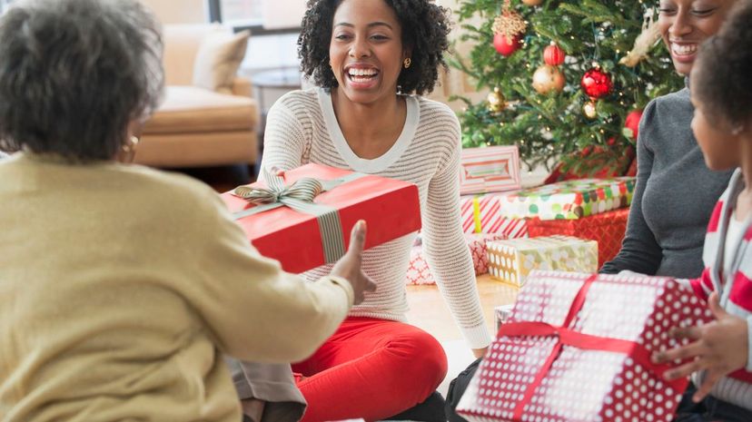 Woman giving present