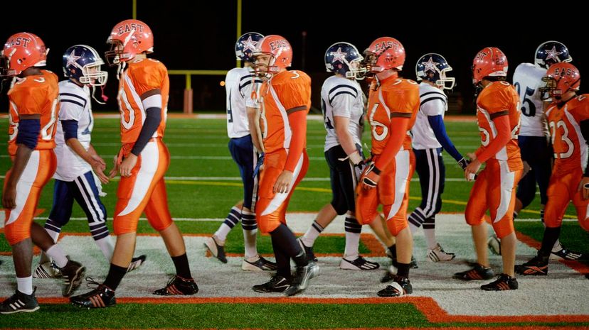 Meeting of teams of American football in field