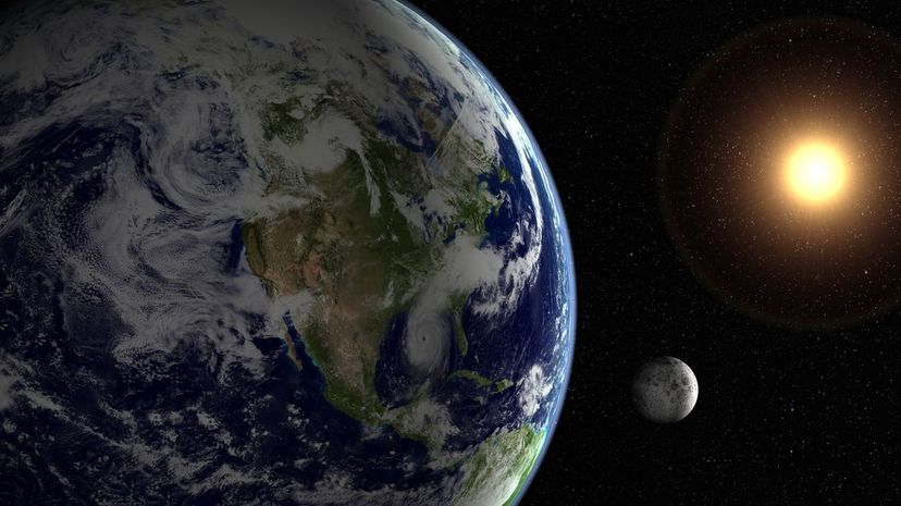 Earth and moon