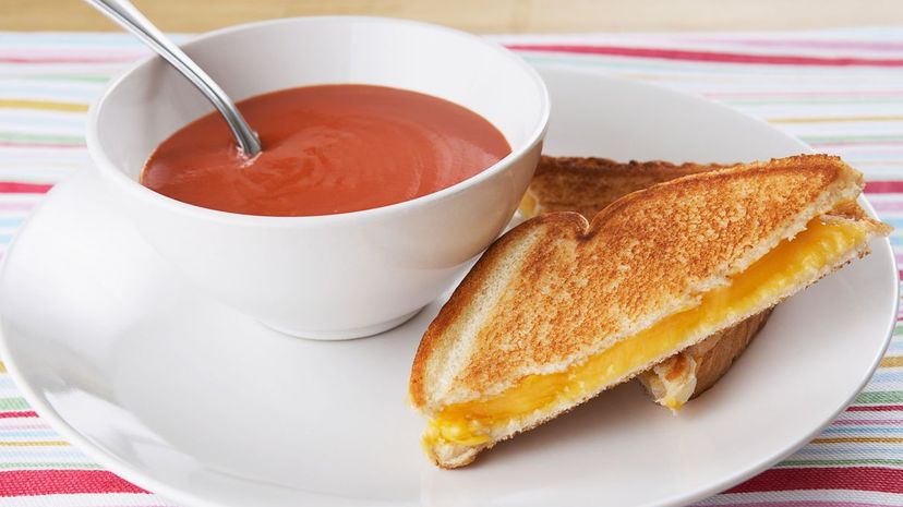 Grilled Cheese Sandwich and Tomato Soup