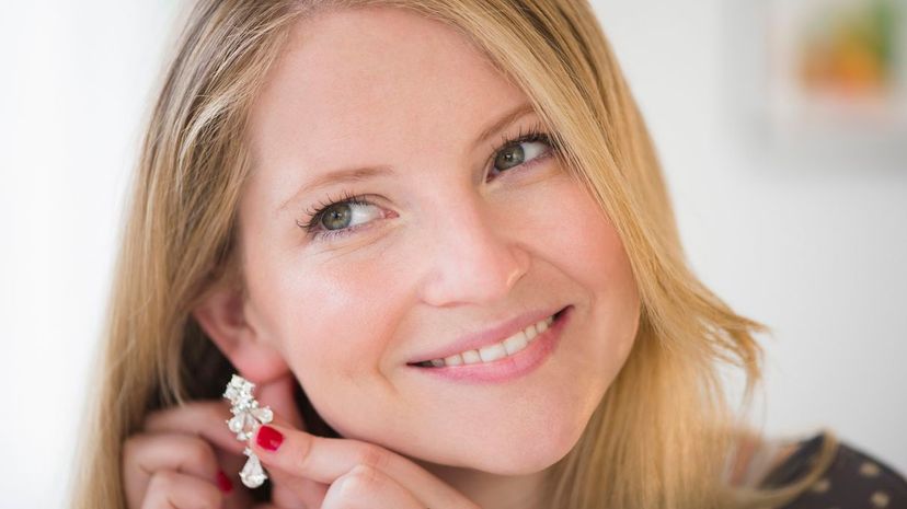 Silver and diamond earrings