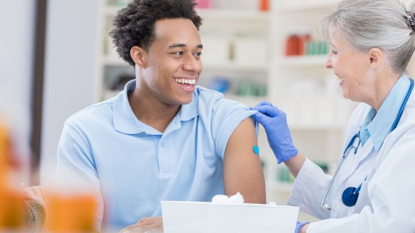 Guy getting vaccine