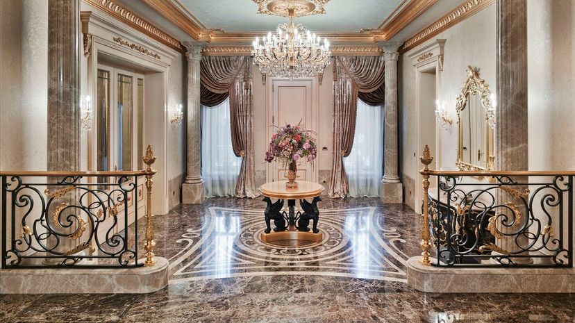 Entrance hall with marble floor