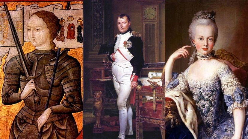 Joan of Arc, Napoleon Bonaparte, and Marie Antoinette