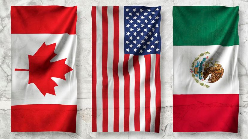 USA Canada Mexico Flag