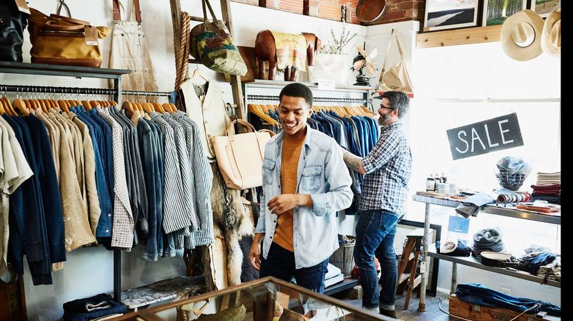 Man in trendy store