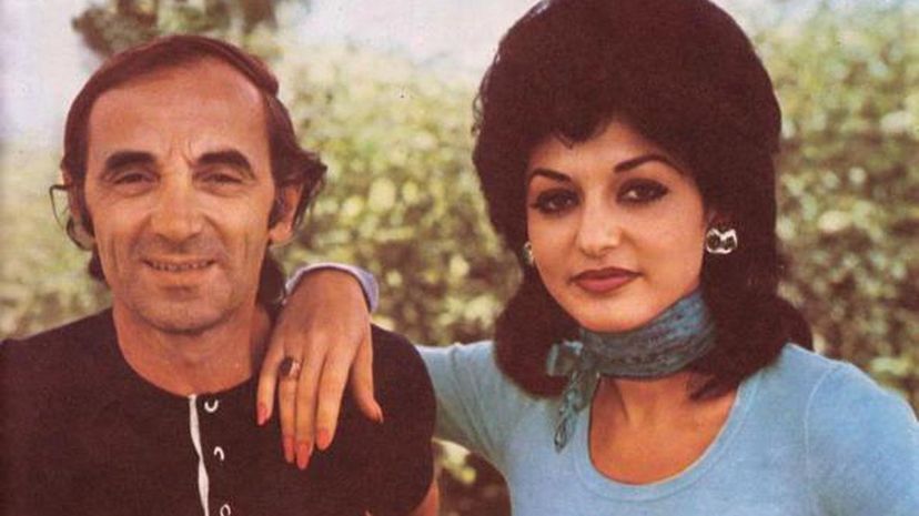 Googoosh and Charles Aznavour in the 1970s