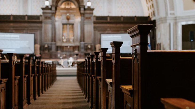 Inside church