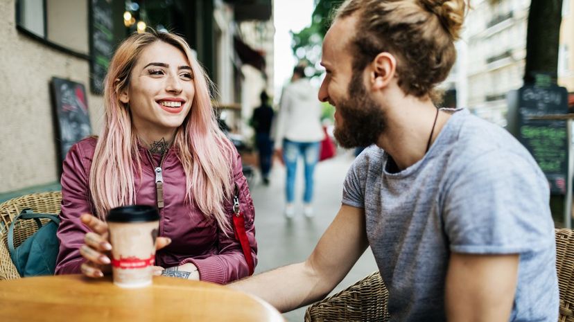 Couple getting coffee