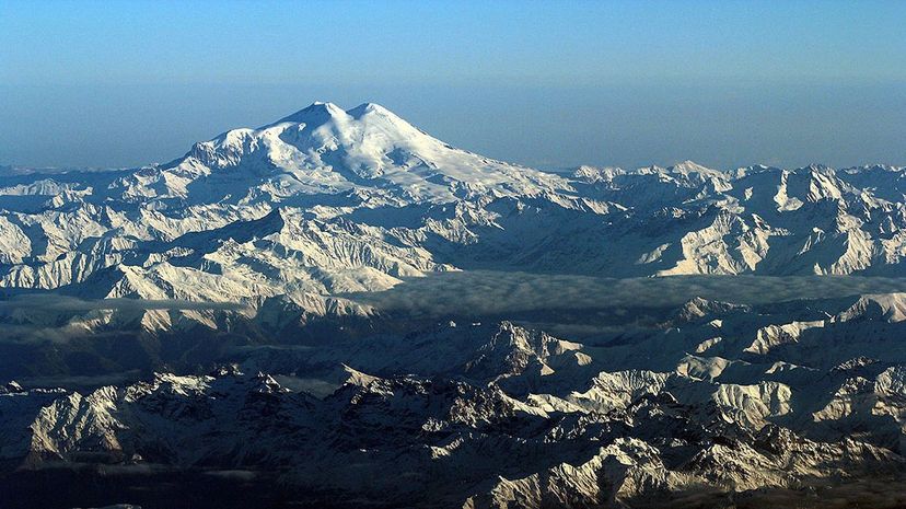Mt Elbrus and the Caucasus Mountains