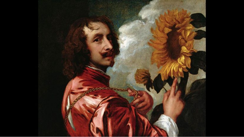 self portrait with a sunflower
