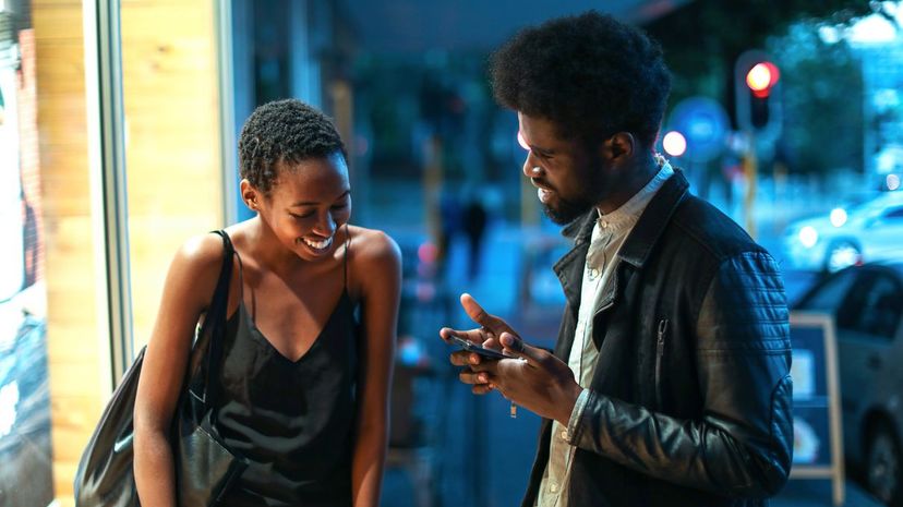 Couple Talking in City