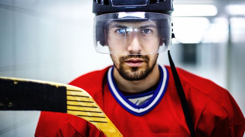 Ice Hockey Player before Game