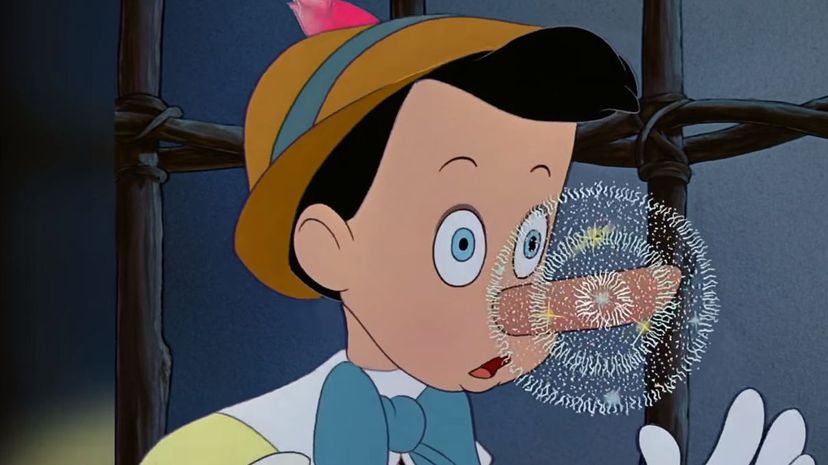 Pinocchio's nose grows