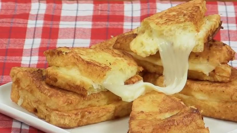 Fried grilled cheese sandwiches