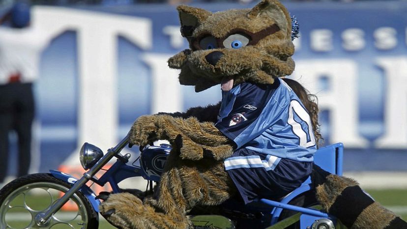 Tennessee Titans mascot T-Rac during game action. The Jacksonville