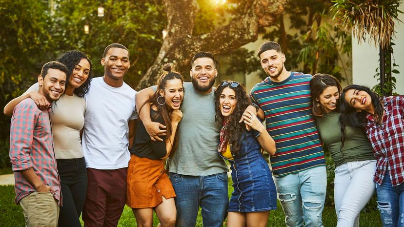 Happy friends in party