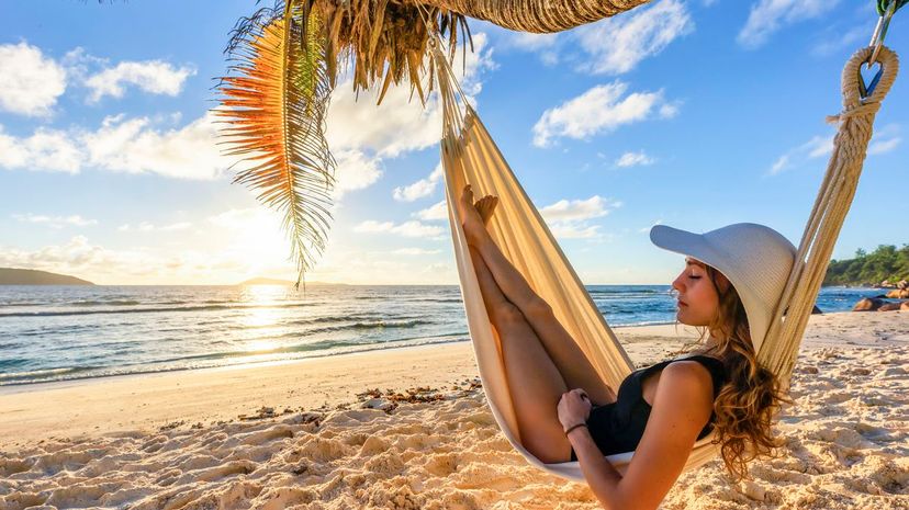 Woman relaxing at beach