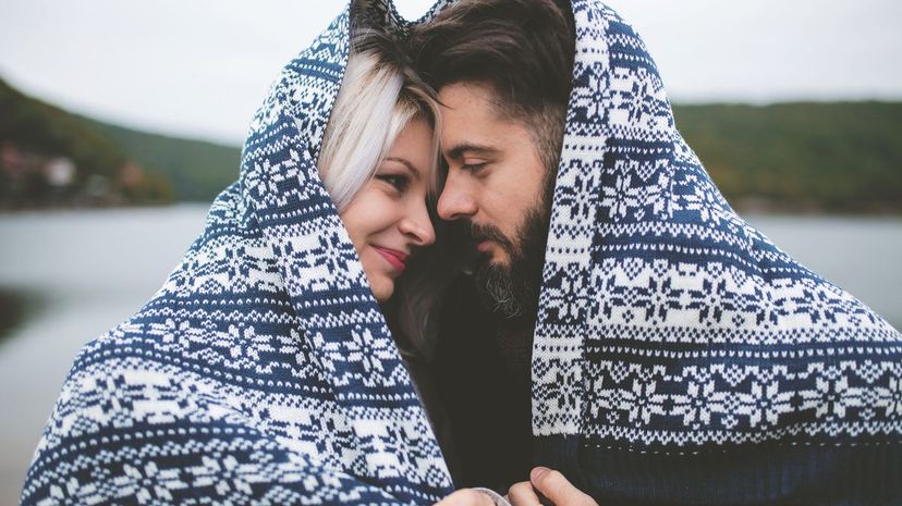 Couple Wrapped in Blanket