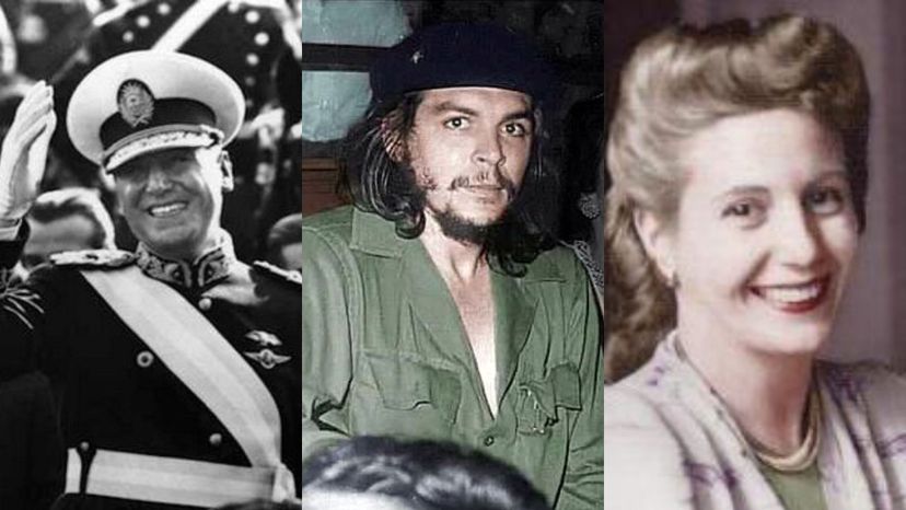 Juan Peron, Che Guevara, and Eva Peron