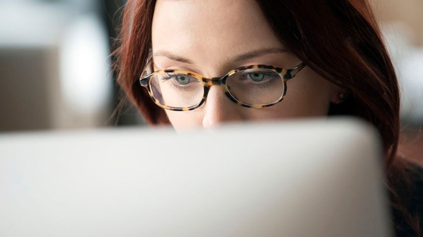 woman on computer