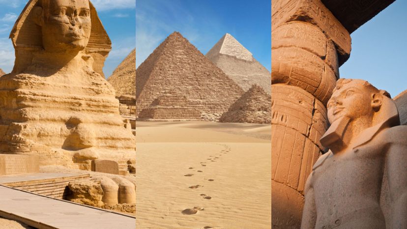 Egypt- The Great Sphinx, Pyramids of Giza, Luxo Temple