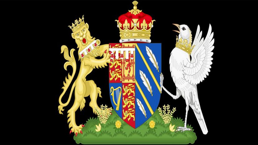 This is the latest addition to the British Royal Family's coat of arms design. For whom is this design created?