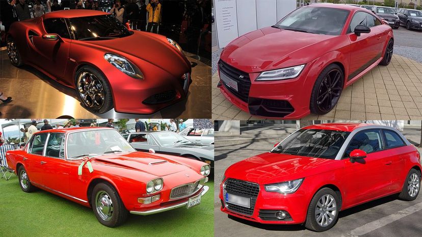 ¿Puedes identificar todos estos autos rojos a partir de una fotografía?