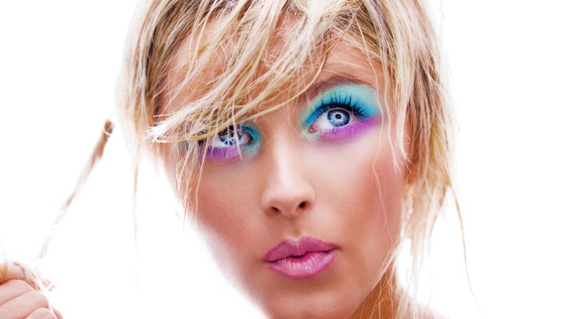 Young Woman with Colorful and Bright Eye Make-Up