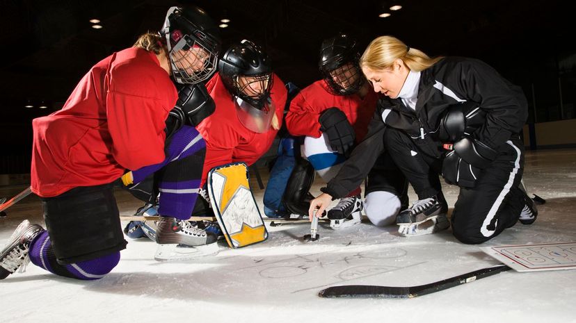 Hockey Player with Coach