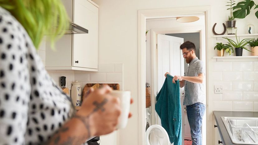 Man doing laundry