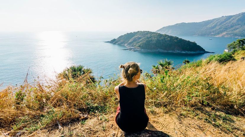 Woman on island