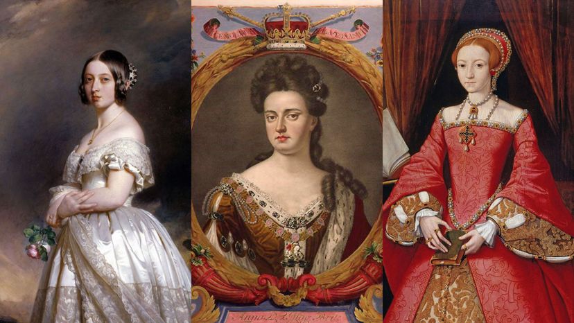 Queen Victoria, Queen Anne, Queen Elizabeth I