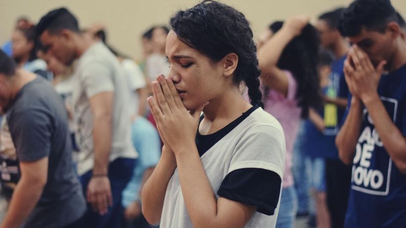 Young people pray and truly belief