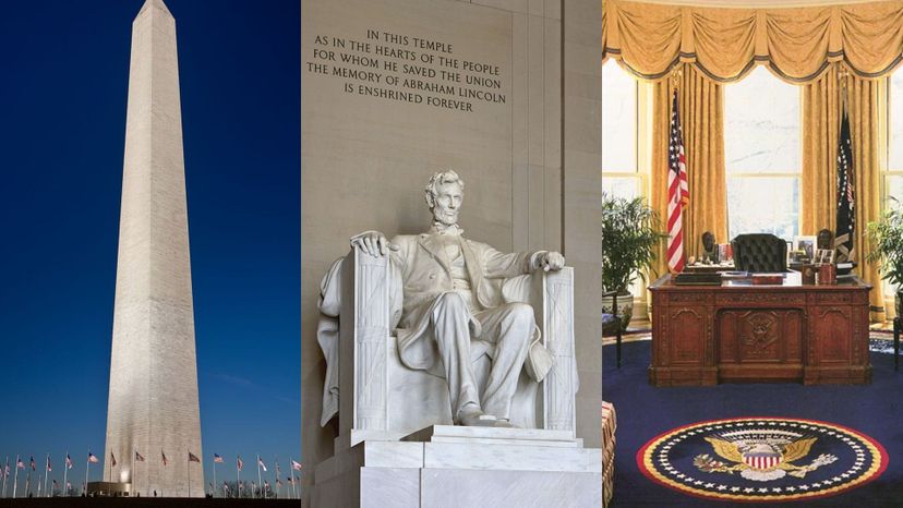 Washington Monument, Lincoln Memorial and White House - Washington, D.C.
