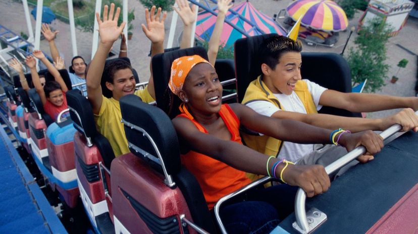 People on rollercoaster