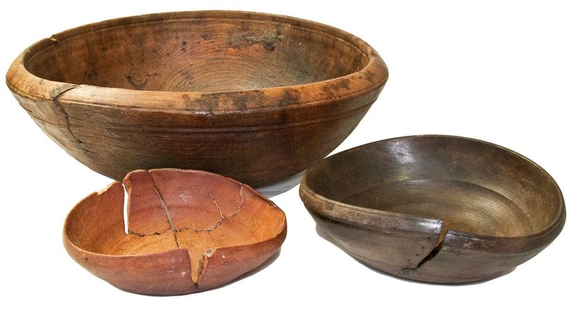 Wooden dough bowls