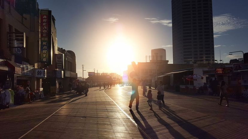 Sunset on the Atlantic City Boardwalk