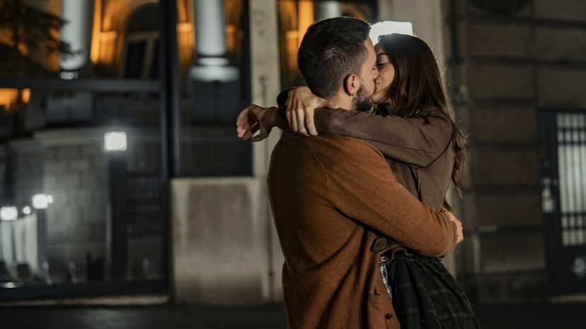 Kissing Outside Apartment