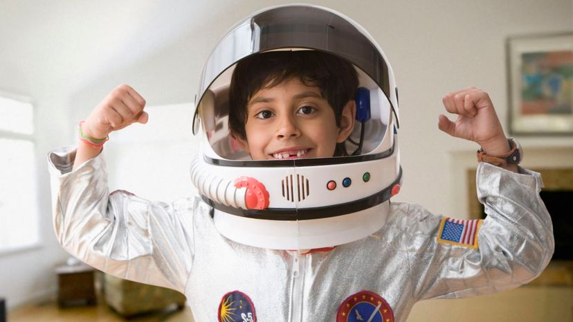 Boy dressed as astronaut