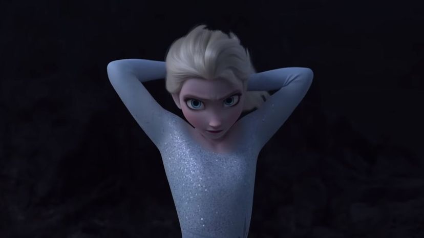 Elsa holding hair
