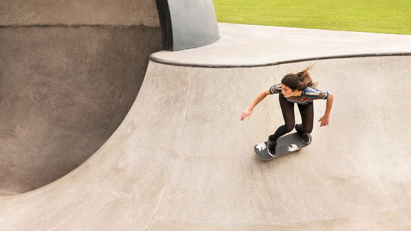 Girl skateboarding